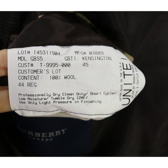 Burberry London Mens Brown Black Check 2-Btn Wool Sportcoat Blazer 44R - Picture 10 of 10